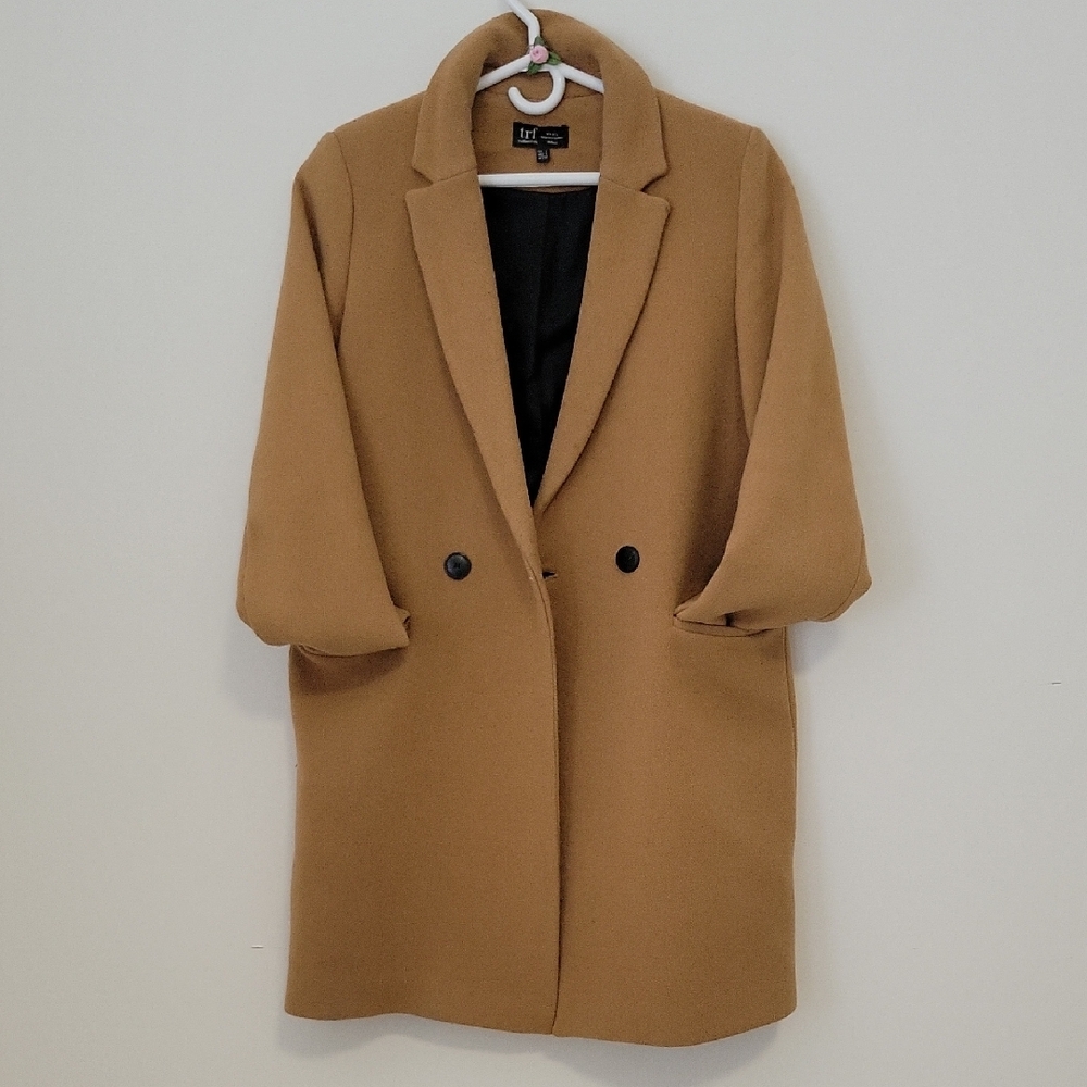 Zara Women's Tan Double-Breasted Coat